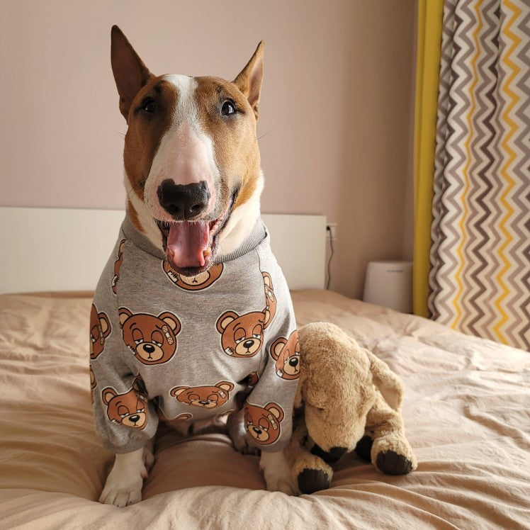 Unleash Your Pet's Style with Our Adorable Bear Cartoon Print T-Shirt